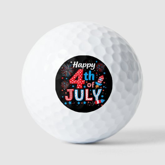アメリカ愛国的アメリカ国旗の7月4日(土) ゴルフボール (正面)