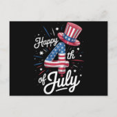 アメリカ愛国的アメリカ国旗の7月4日（土） ポストカード (正面)