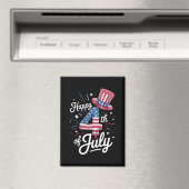 アメリカ愛国的アメリカ国旗の7月4日（土） マグネット (インサイチュ (食洗機))