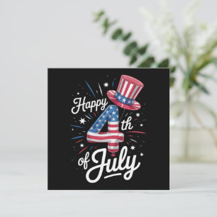 アメリカ愛国的アメリカ国旗の7月4日（土） 招待状