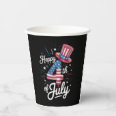 アメリカ愛国的アメリカ国旗の7月4日（土） 紙コップ (正面)