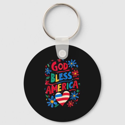 アメリカ愛国的アメリカ国旗クリスチャン4th キーホルダー (正面)