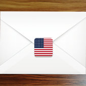 アメリカ愛国的アメリカ国旗 スクエアシール