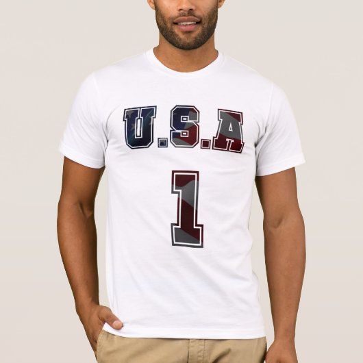 アメリカ愛国的アメリカUSAナンバー1 Tシャツ (正面)