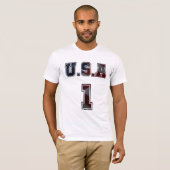 アメリカ愛国的アメリカUSAナンバー1 Tシャツ (正面フル)