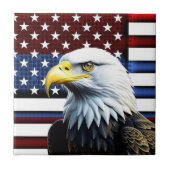 アメリカ愛国的イーグルおよび米国国旗 タイル (正面)