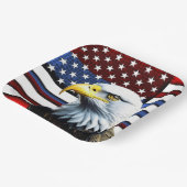 アメリカ愛国的イーグルおよび米国国旗 ペーパープレート (傾斜あり)