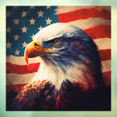 アメリカ愛国的イーグル米国赤白青国旗 ウィンドウサイン (シート3)