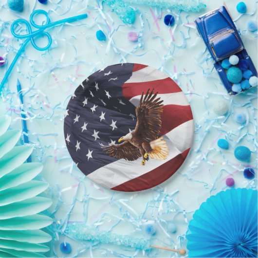 アメリカ愛国的イーグル ペーパープレート (パーティー)