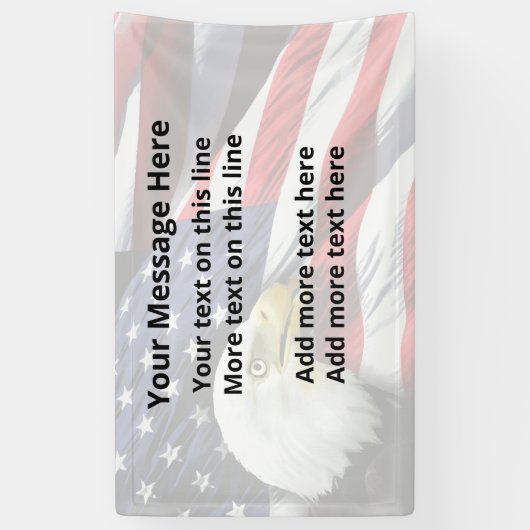 アメリカ愛国的カスタムなメッセージのバナー 横断幕 (縦)