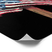 アメリカ愛国的クリスチャン向け国旗の動揺して十字 ポスター (角)