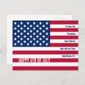 アメリカ愛国的クリスチャン7月4日 シーズンポストカード (正面/裏面)