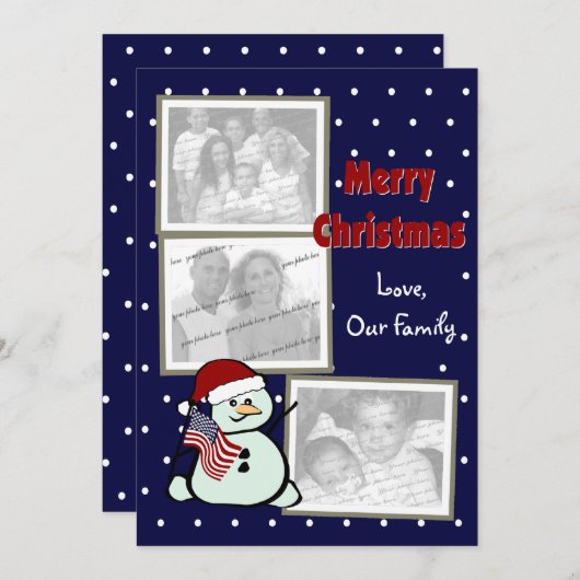 アメリカ愛国的クリスマス シーズンカード (正面/裏面)