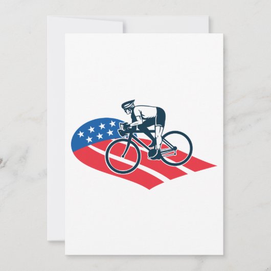 アメリカ愛国的サイクリングアメリカ国旗の自転車ライダー 招待状 (正面)