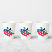 アメリカ愛国的サイクリングアメリカ国旗の自転車ライダー 紙コップ