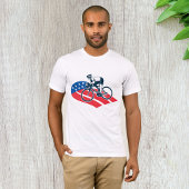 アメリカ愛国的サイクリングアメリカ国旗の自転車ライダー Tシャツ
