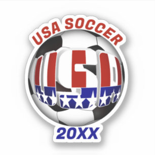 アメリカ愛国的サッカースポーツ シール
