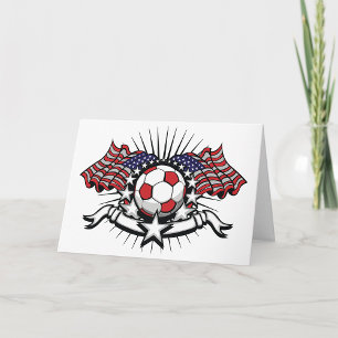 アメリカ愛国的サッカーデザインアメリカ国旗のサッカー カード