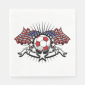 アメリカ愛国的サッカーデザインアメリカ国旗のサッカー スタンダードランチョンナプキン (正面)
