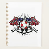 アメリカ愛国的サッカーデザインアメリカ国旗のサッカー プランナー手帳 (正面)