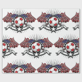 アメリカ愛国的サッカーデザインアメリカ国旗のサッカー ラッピングペーパー (フラット)