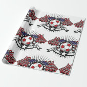 アメリカ愛国的サッカーデザインアメリカ国旗のサッカー ラッピングペーパー (アンロールド)