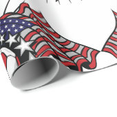 アメリカ愛国的サッカーデザインアメリカ国旗のサッカー ラッピングペーパー (ロールコーナー)