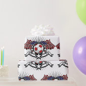 アメリカ愛国的サッカーデザインアメリカ国旗のサッカー ラッピングペーパー