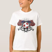 アメリカ愛国的サッカーデザインアメリカ国旗のサッカー Tシャツ (正面)