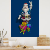 アメリカ愛国的サンタクロース ポスター (キッチン)