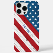 アメリカ愛国的スター素朴ズストライプアメリカ国旗 Case-Mate iPhoneケース (裏面)