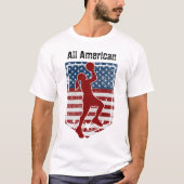 アメリカ愛国的バスケ動揺してヴィンテージ Tシャツ (正面)