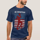 アメリカ愛国的バスケ動揺してヴィンテージ Tシャツ (正面)