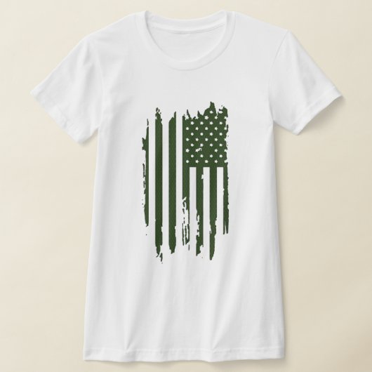 アメリカ愛国的プライドティー、ヴィンテージアメリカ国旗 Tシャツ (レイダウン)