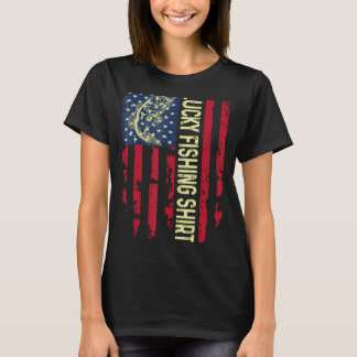 アメリカ愛国的ラッキー魚釣りfor魚釣りTee Tシャツ