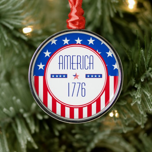 アメリカ愛国的1776年オーナメント メタルオーナメント (ツリー)