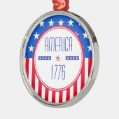 アメリカ愛国的1776年オーナメント メタルオーナメント (左)