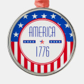 アメリカ愛国的1776年オーナメント メタルオーナメント (正面)