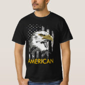 アメリカ愛国者イーグルロゴ国旗 Tシャツ (正面)