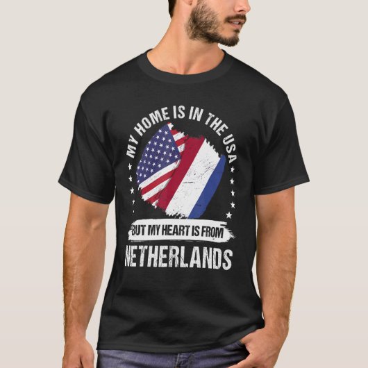 アメリカ愛国者オランダ国旗アメリカオランダR Tシャツ (正面)
