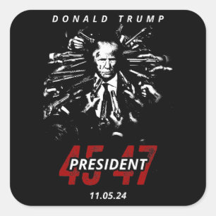 アメリカ愛国者ドナルド・トランプ2024戦い! スクエアシール