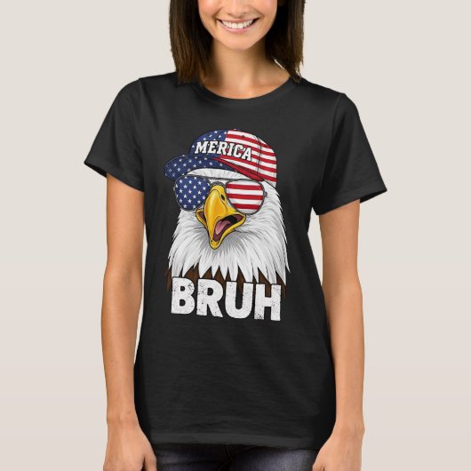 アメリカ愛国者ブルの４th JulyイーグルデザインM Tシャツ (正面)