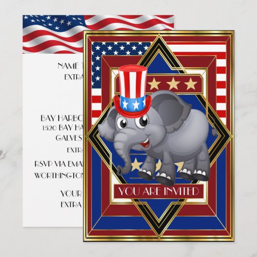 アメリカ愛国者共和党招待状 招待状 (正面/裏面)