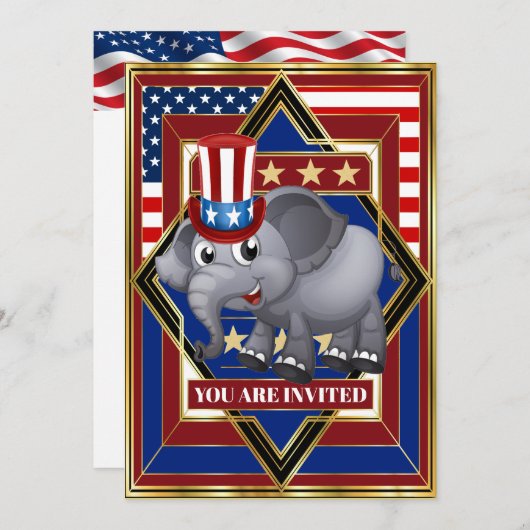 アメリカ愛国者共和党招待状 招待状 (正面/裏面)