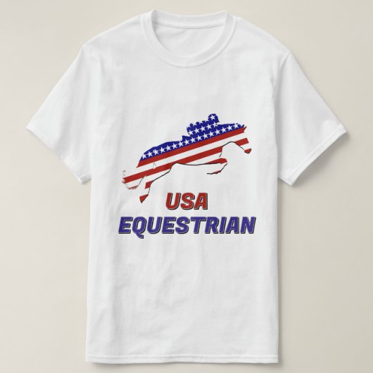 アメリカ愛国者向けの乗馬用品 Tシャツ (デザイン正面)