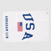アメリカ愛国者独立記念日アメリカ国旗 ゴルフタオル (横)