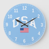 アメリカ愛国者独立記念日アメリカ国旗 ラージ壁時計 (正面)