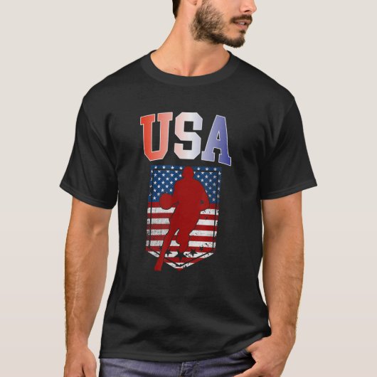 アメリカ愛国者男性バスケットボール米国国旗Summe Tシャツ (正面)