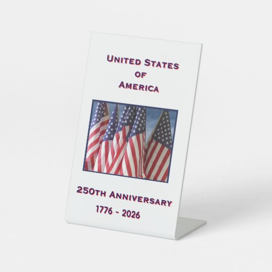 アメリカ愛国者250周年記念 台座サイン (正面)