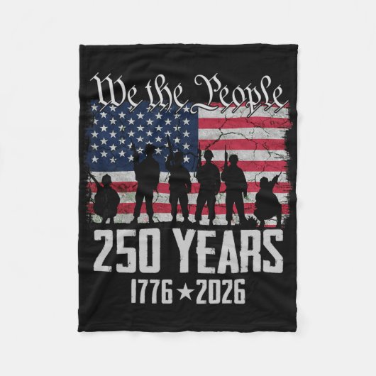 アメリカ愛国者250周年記念 250年 7月4日 フリースブランケット (正面)